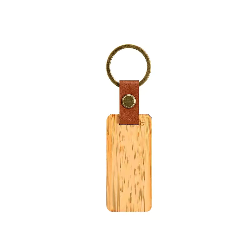 Custom Engraved Wooden & Leather Keychains – Rectangle & Round Custom Engraved Wooden & Leather Keychains – Rectangle & Round