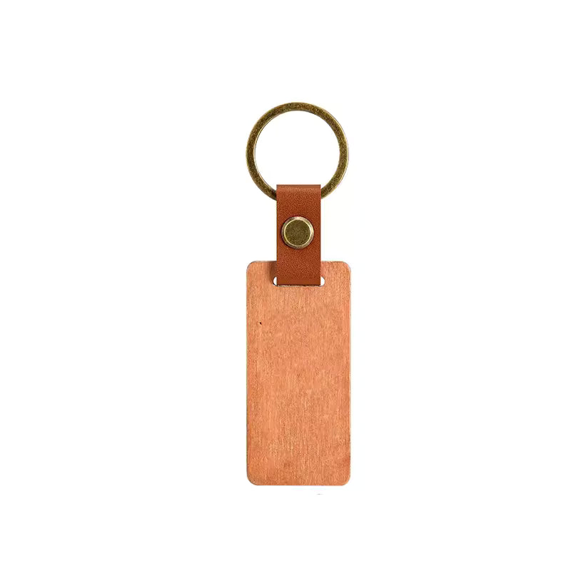 Custom Engraved Wooden & Leather Keychains – Rectangle & Round Custom Engraved Wooden & Leather Keychains – Rectangle & Round