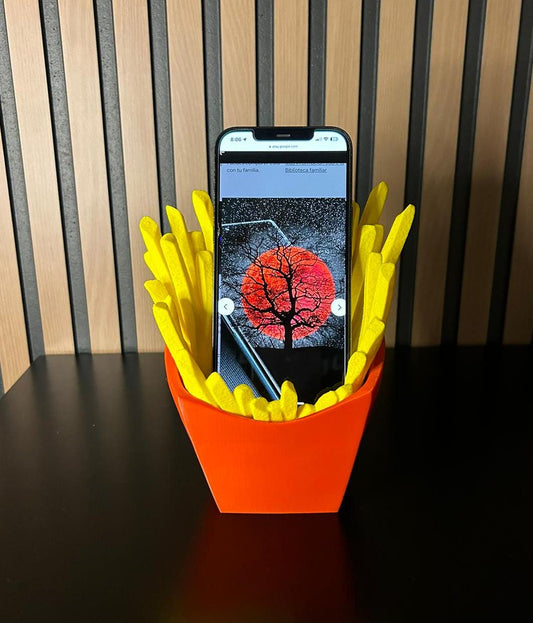 3D Cell Phone Holder French Fries Style - An Original Touch on Your Desk
