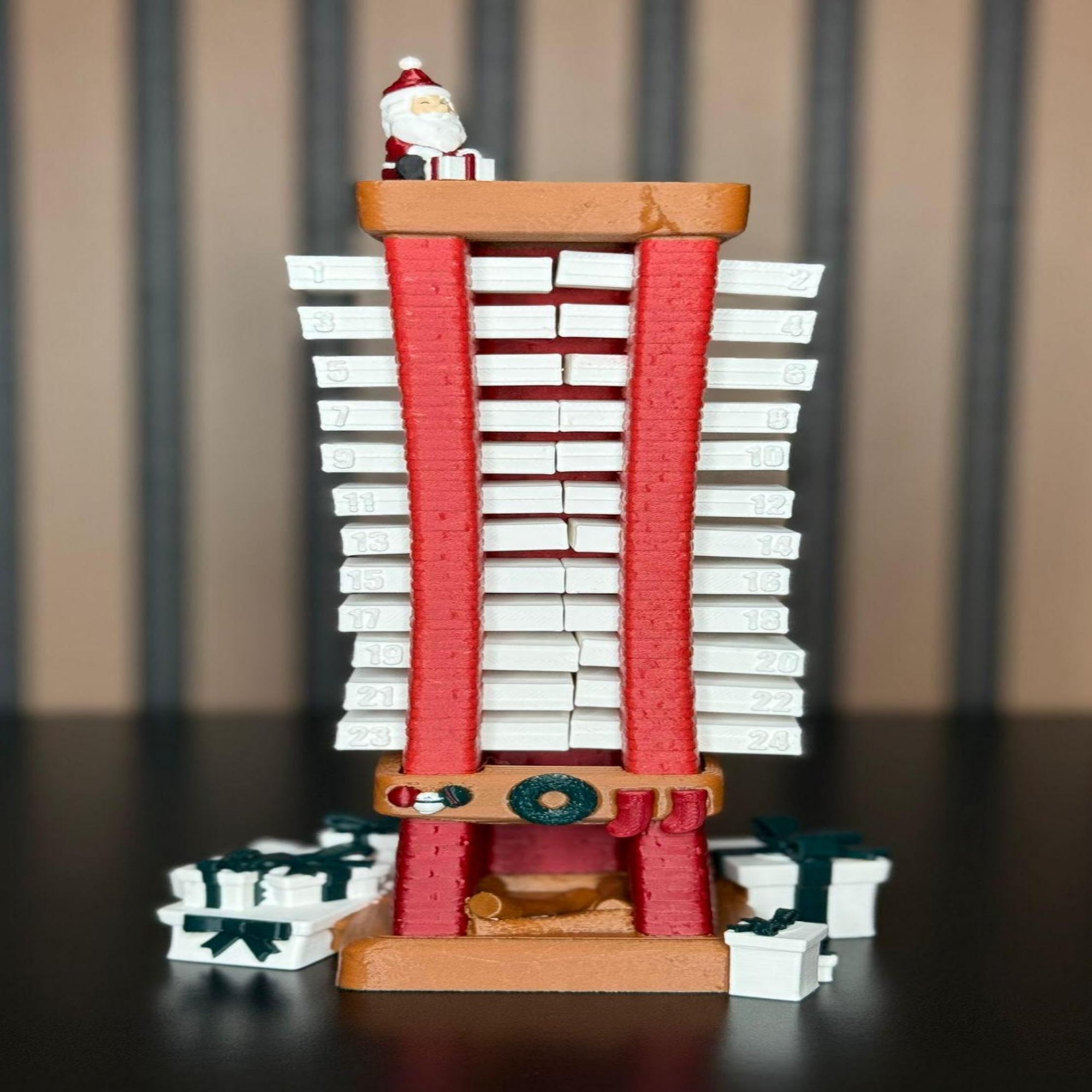 Advent Calendar Santa Descending 3D Advent Calendar Santa Descending 3D