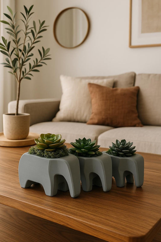 Elephant Planter Trio – Modern Jungle Decor