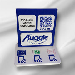 Customizable NFC Social Media Stand – Smart Display with QR & Logo Integration