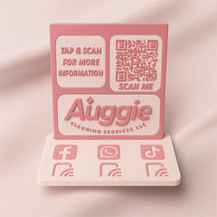 Customizable NFC Social Media Stand – Smart Display with QR & Logo Integration