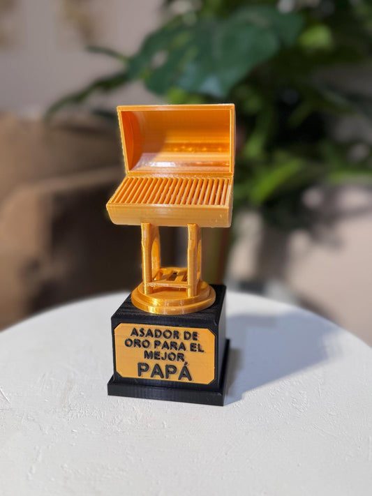 Father's  day GIFT 3D printed Asador de Oro – Trofeo para el Mejor Papá