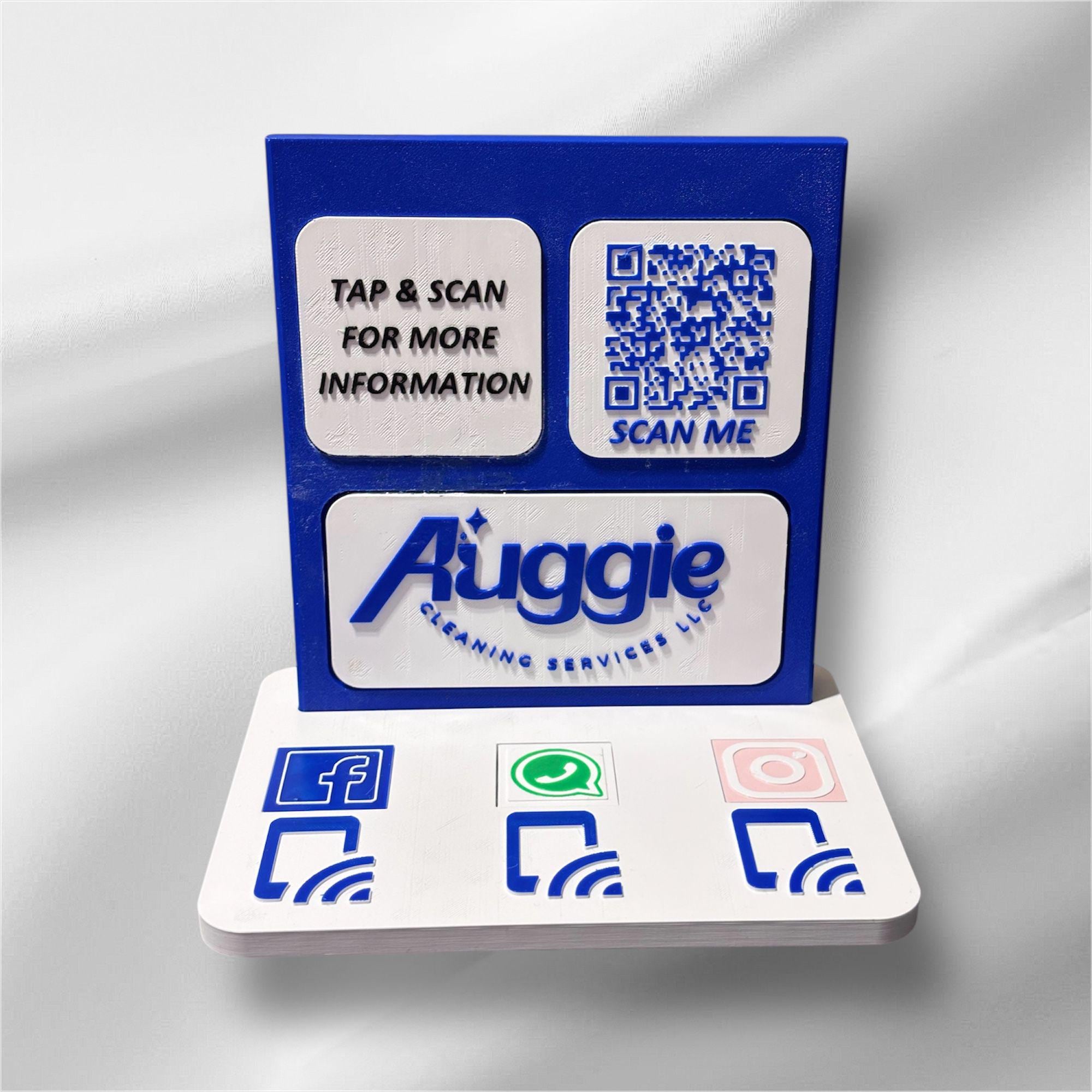 Customizable NFC Social Media Stand – Smart Display with QR & Logo Integration Customizable NFC Social Media Stand – Smart Display with QR & Logo Integration