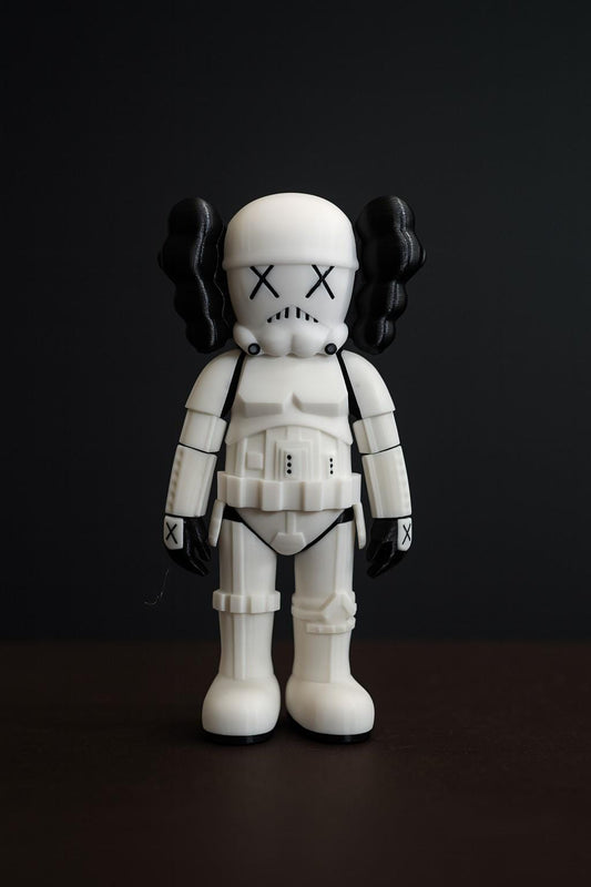 3D Printed Kaws-Inspired Stormtrooper Figure – Custom Colors – 7x4x2 in – Collectible Art Toy
