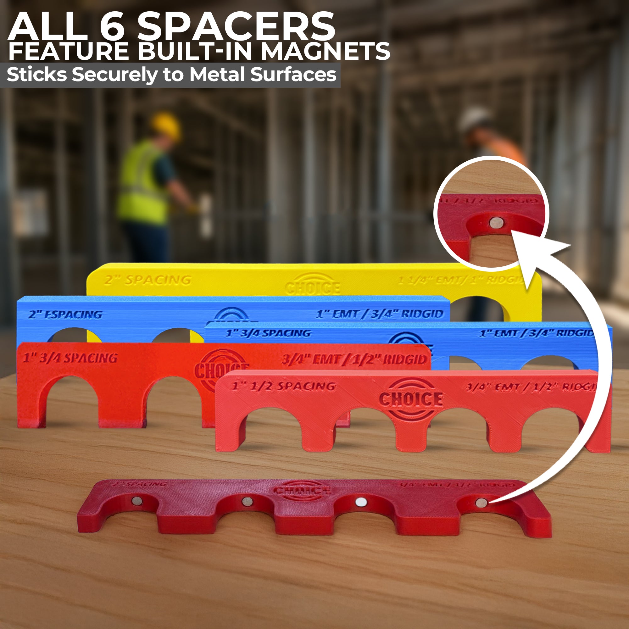 Choice Electrician’s Conduit Spacer Combo Pack – 6 Sizes