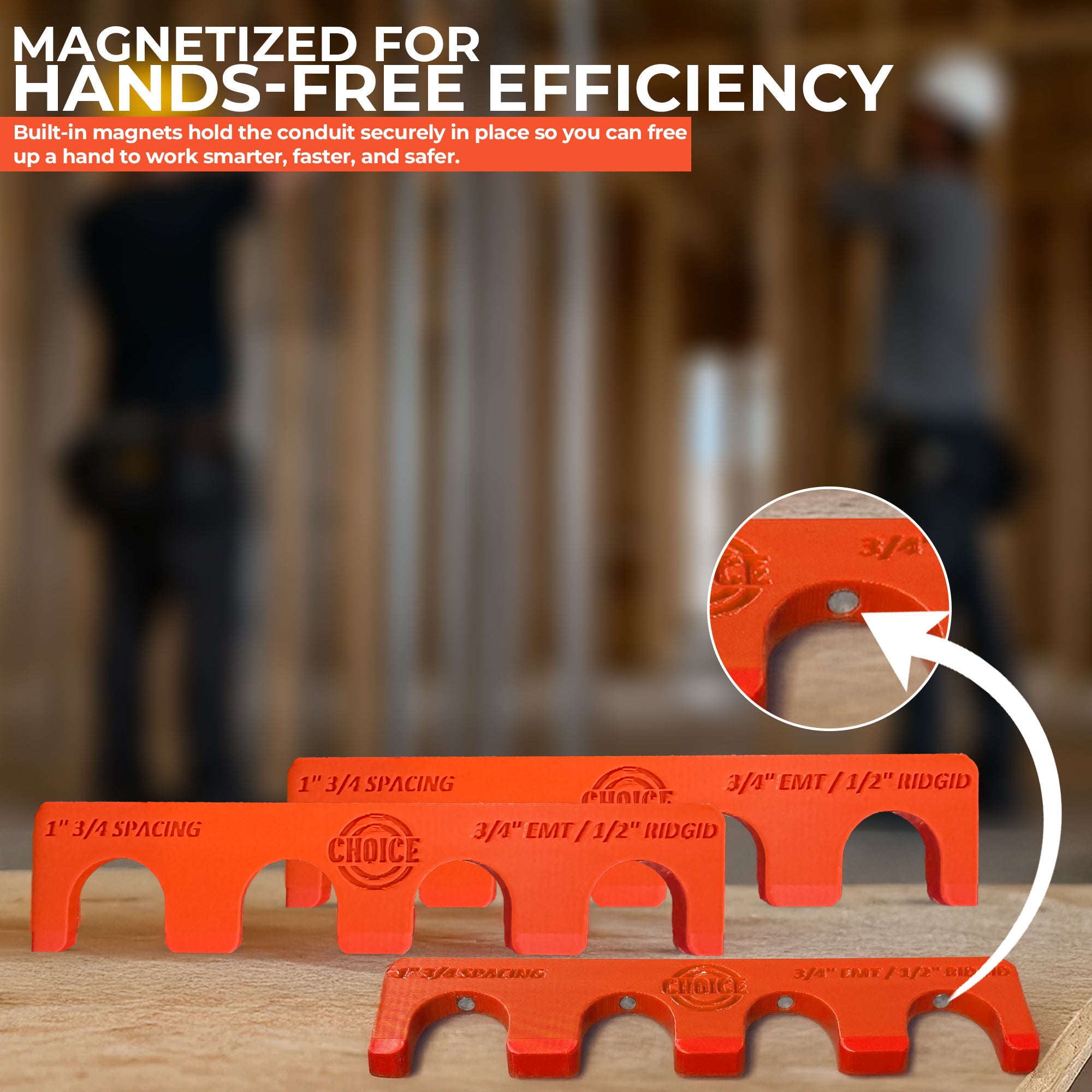 Magnetic Conduit Spacer 3/4" EMT / 1/2" Rigid – 1 3/4" Spacing | Choice Electrician’s