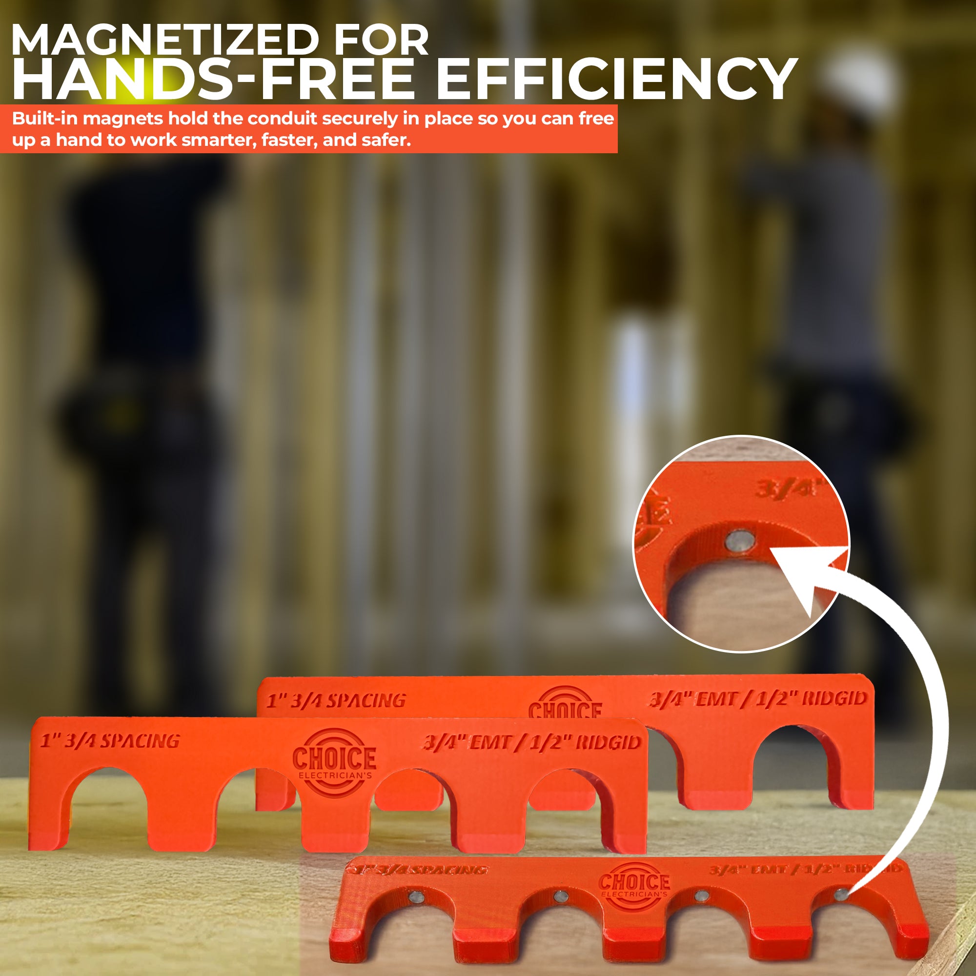 Magnetic Conduit Spacer 3/4" EMT / 1/2" Rigid – 1 3/4" Spacing | Choice Electrician’s