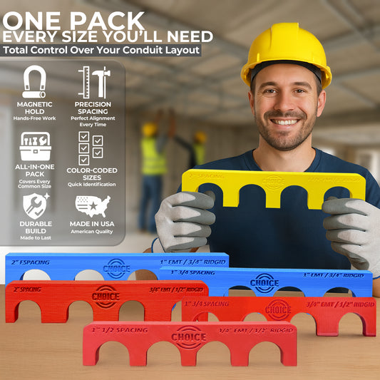 Choice Electrician’s Conduit Spacer Combo Pack – 6 Sizes