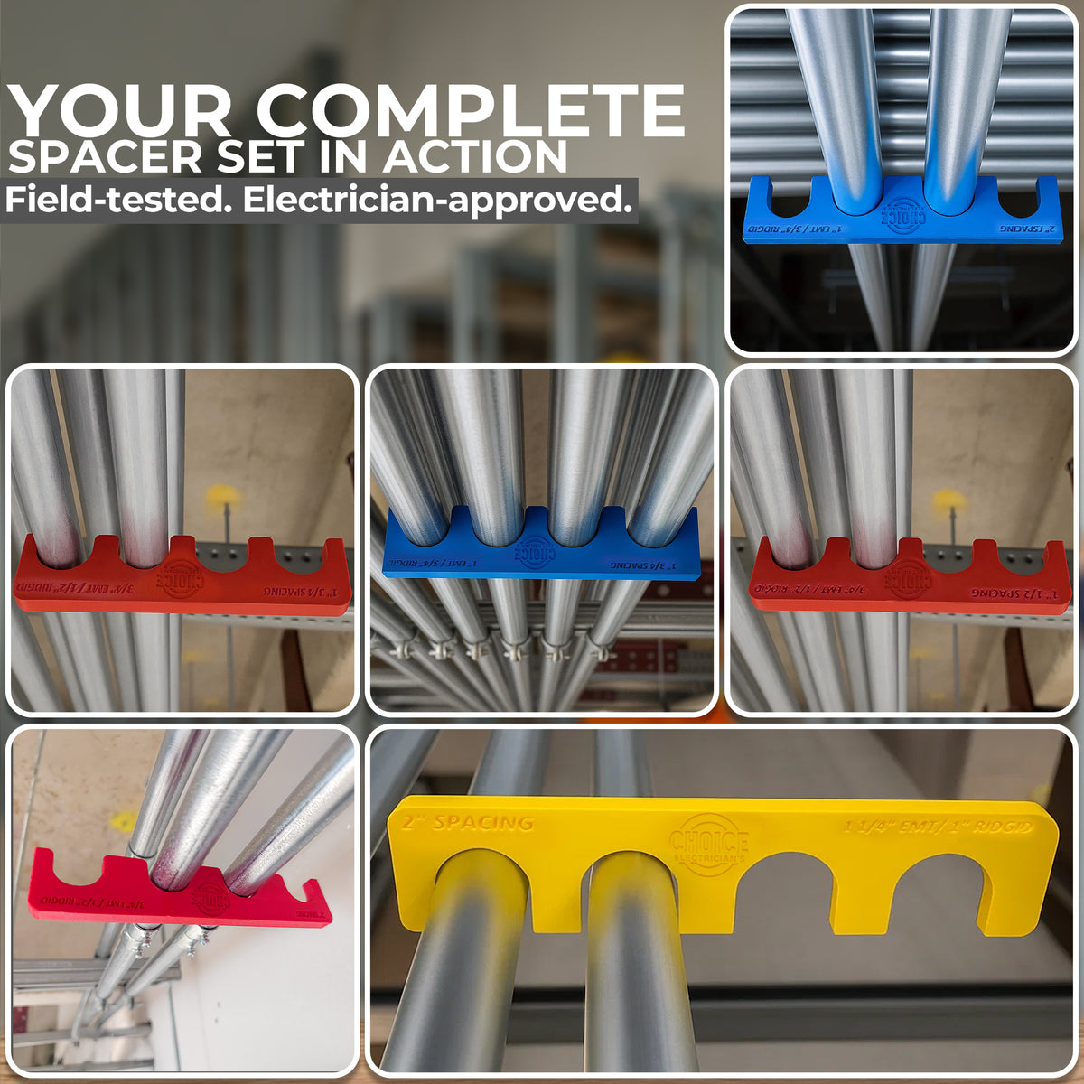 Choice Electrician’s Conduit Spacer Combo Pack – 6 Sizes