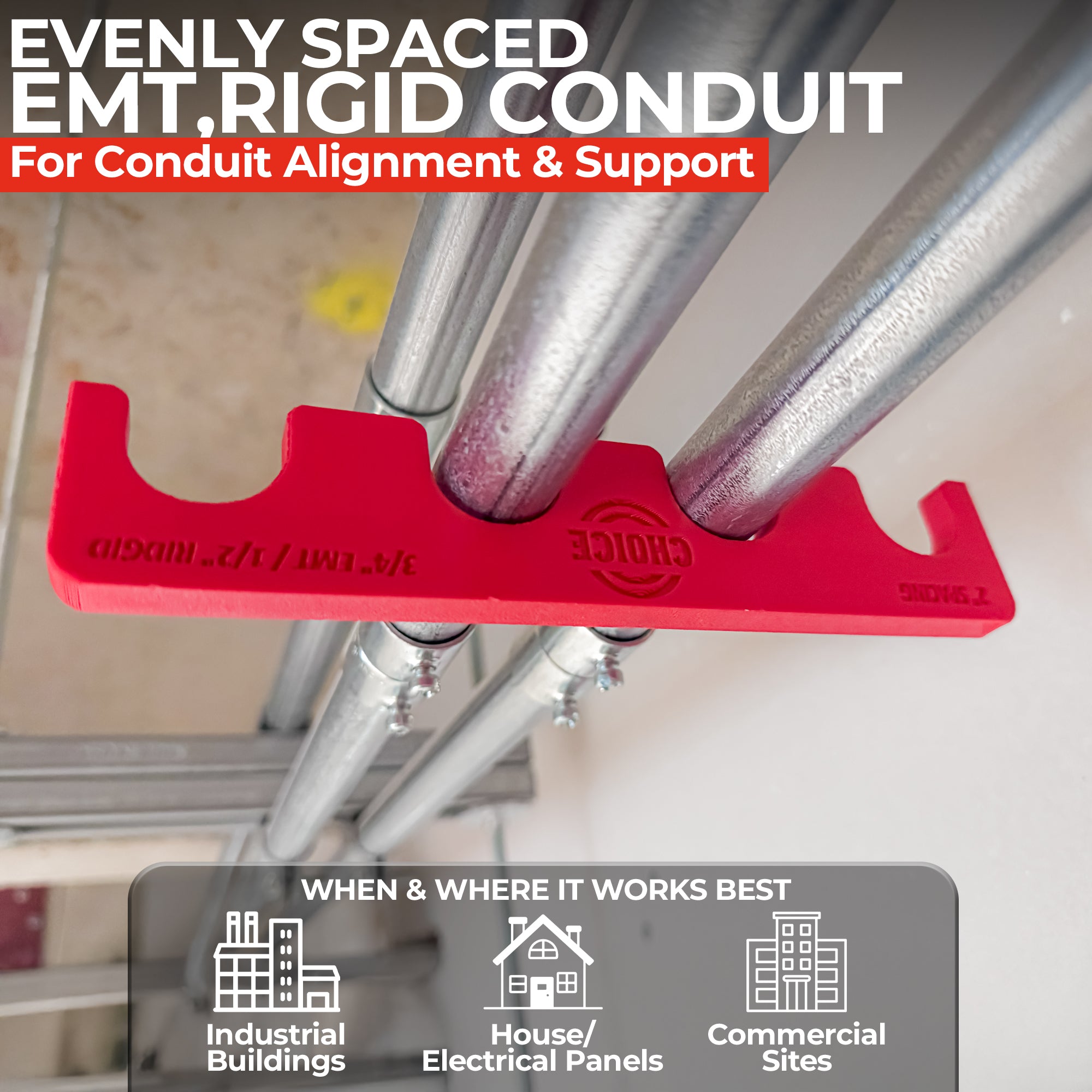 Magnetic Conduit Spacer 3/4" EMT / 1/2" Rigid – 2" Spacing | Choice Electrician’s