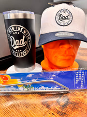 Dad's Legend Bundle – "The Man. The Myth. The Legend." Tumbler & Trucker Hat Set