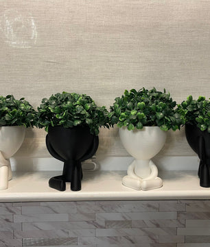 Little People plant pots available set of 4 in 4 poses, cute planter with drainage, succulent planter, boho decor, window plant shelf.