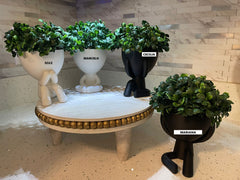 Little People plant pots available set of 4 in 4 poses, cute planter with drainage, succulent planter, boho decor, window plant shelf.