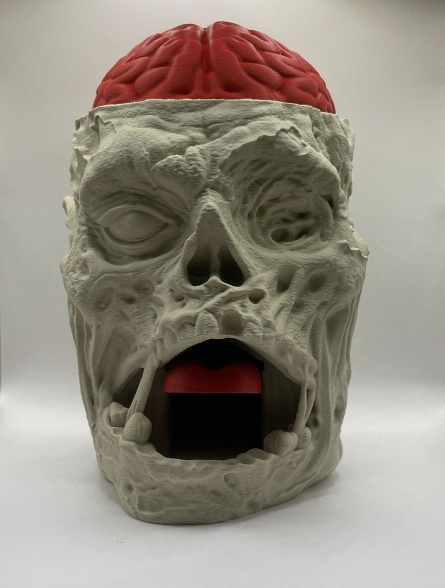 Zombie Decorative Container with Brain: Ideal for Horror Fans