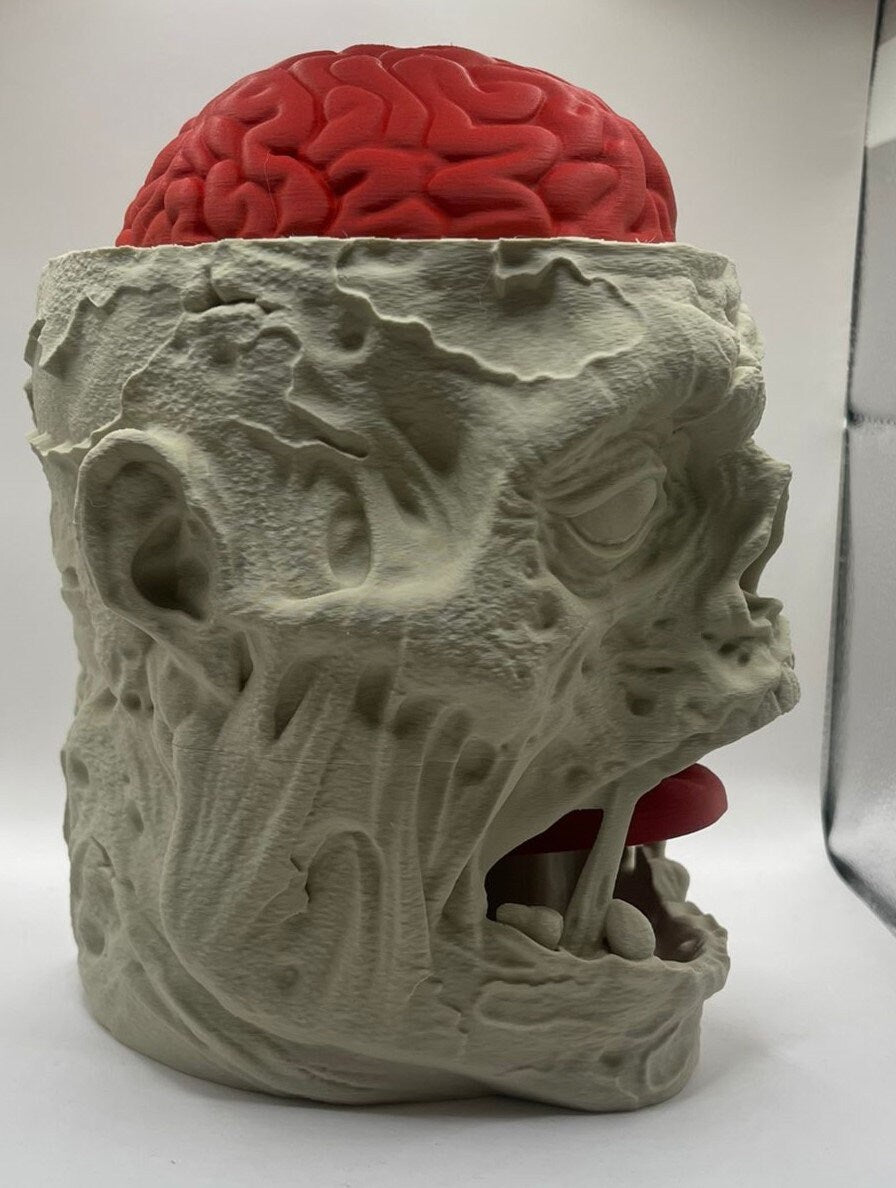 Zombie Decorative Container with Brain: Ideal for Horror Fans