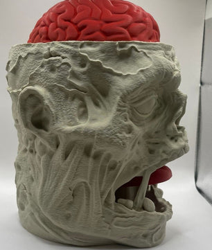 Zombie Decorative Container with Brain: Ideal for Horror Fans