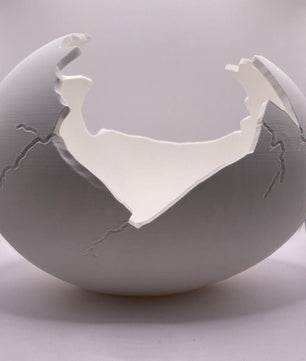 Succulent Arrangement in Cracked Egg Planter – Modern and Elegant Style