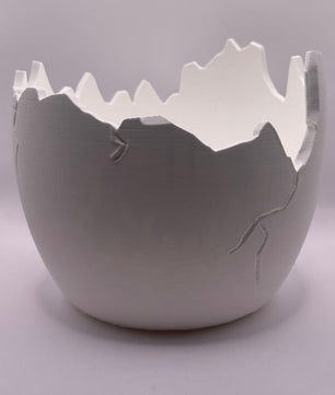Succulent Arrangement in Cracked Egg Planter – Modern and Elegant Style
