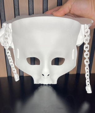 Skull Mask with White Roses - Customize It to Your Style