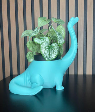 3D Printed Dinosaur Shaped Pot - Fun Decoration (Plant Not Included)