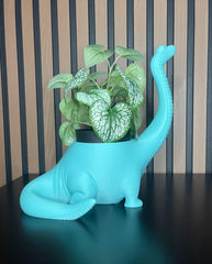 3D Printed Dinosaur Shaped Pot - Fun Decoration (Plant Not Included)