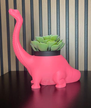 3D Printed Dinosaur Shaped Pot - Fun Decoration (Plant Not Included)