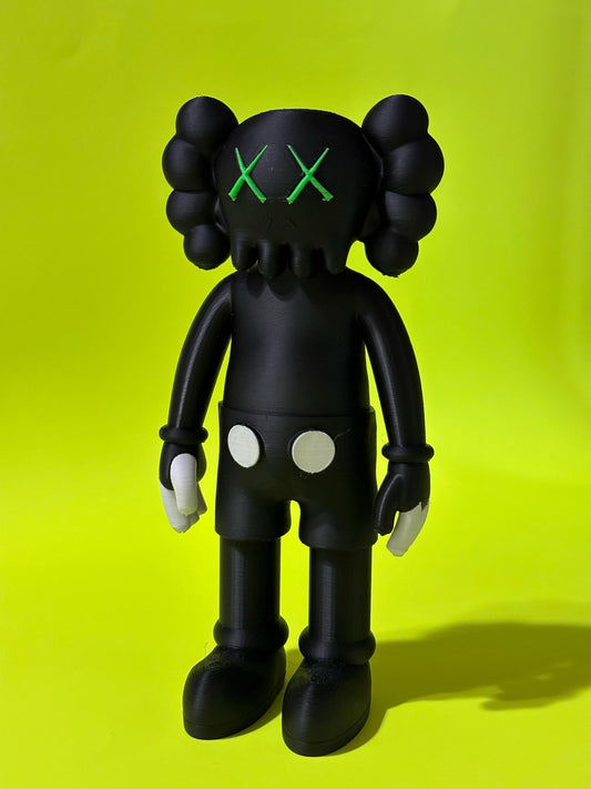 Black Inspired Art Toy – Standing Designer Figurine with Green Eyes