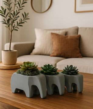 Elephant Planter Trio – Modern Jungle Decor