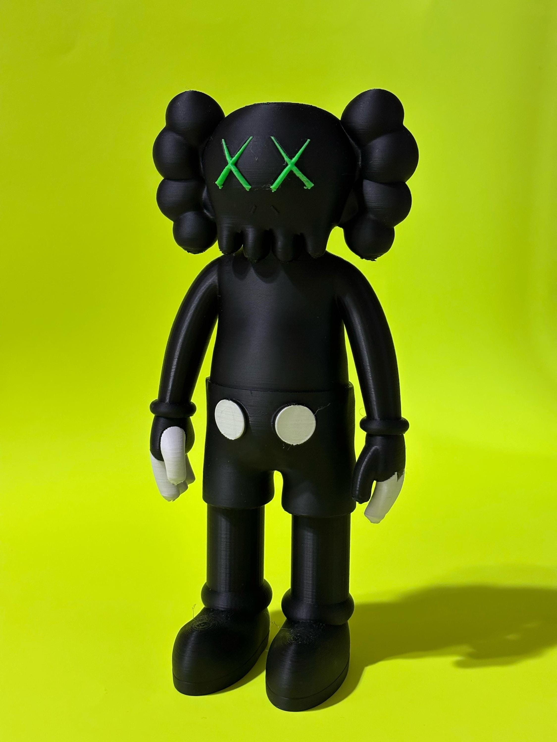 Black Inspired Art Toy – Standing Designer Figurine with Green Eyes