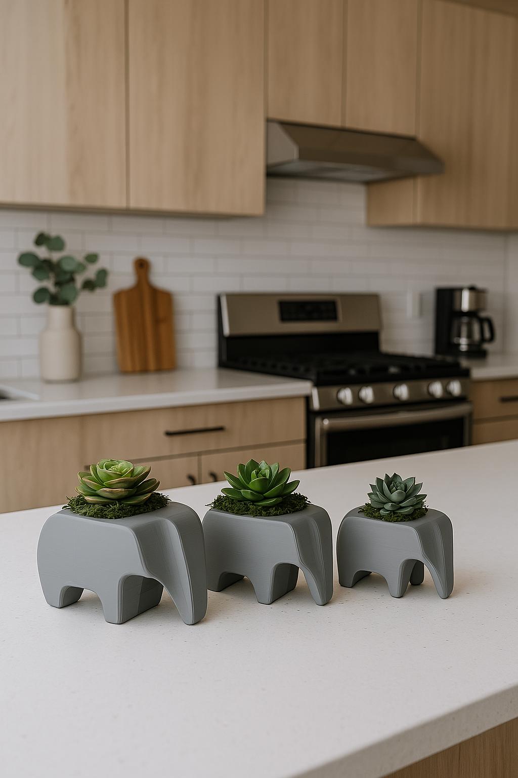 Elephant Planter Trio – Modern Jungle Decor