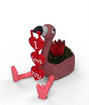 Lovebird flamingo Planter Gift
