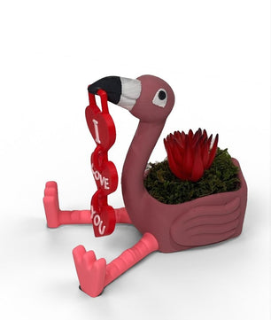 Lovebird flamingo Planter Gift