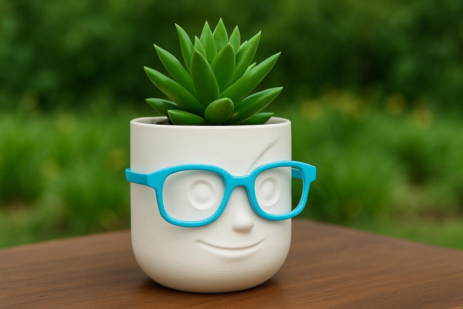 Decorative Planter with Glasses | 3D Printed Face Planter | 4x4x4 in | Fun Gift for Office or Home