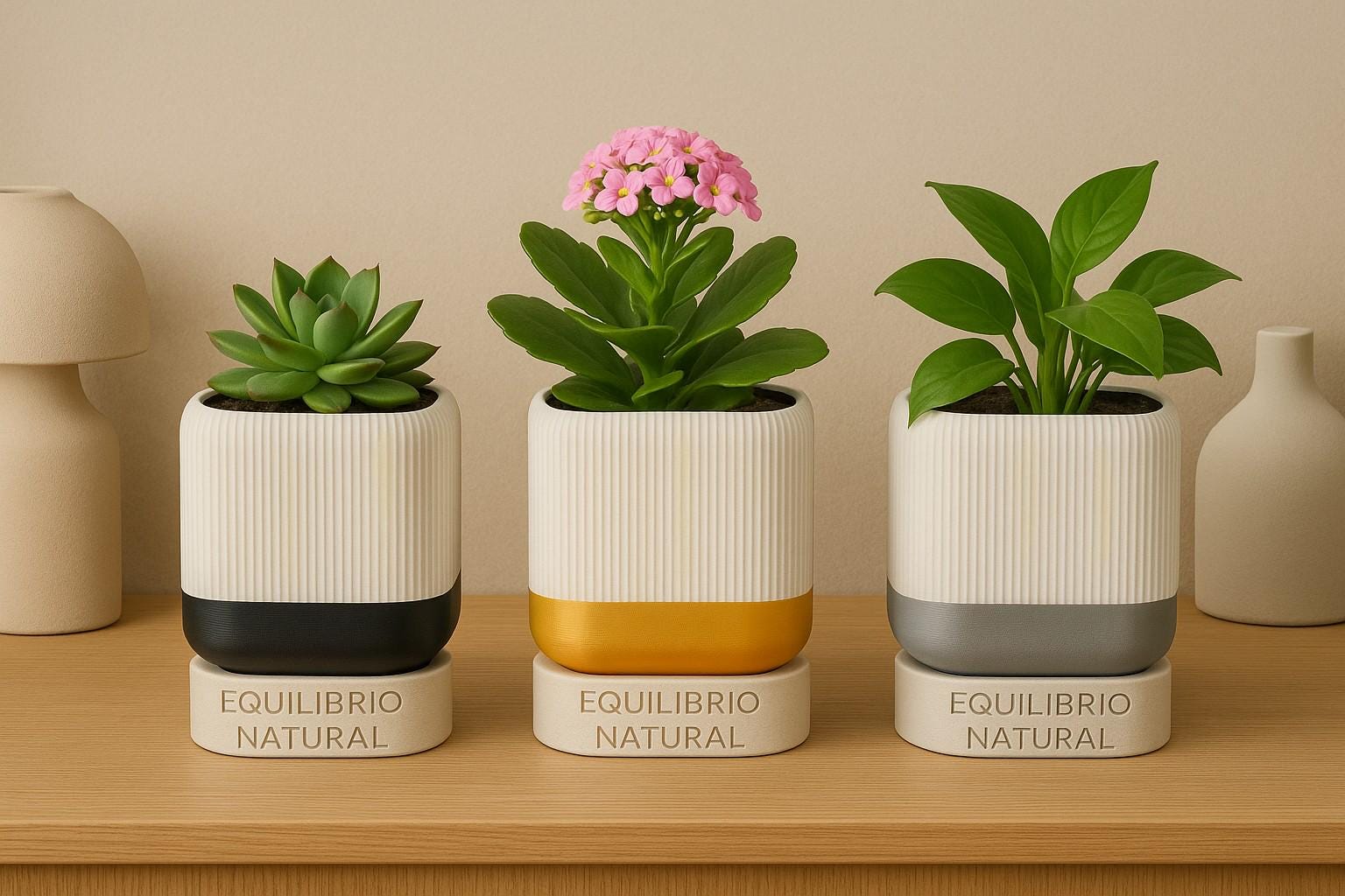 Modern 3D Printed Planter with Drainage Tray