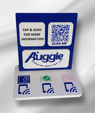 Customizable NFC Social Media Stand – Smart Display with QR & Logo Integration