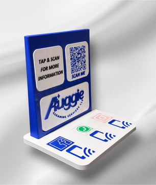 Customizable NFC Social Media Stand – Smart Display with QR & Logo Integration