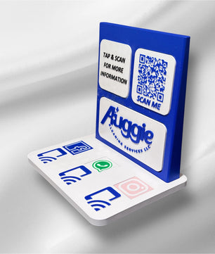 Customizable NFC Social Media Stand – Smart Display with QR & Logo Integration