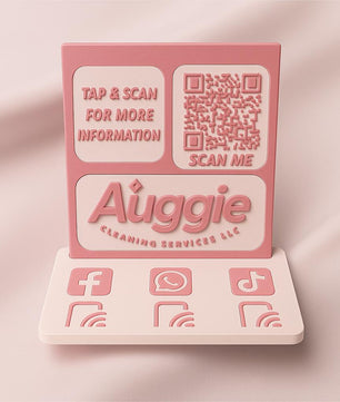 Customizable NFC Social Media Stand – Smart Display with QR & Logo Integration