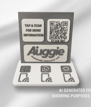 Customizable NFC Social Media Stand – Smart Display with QR & Logo Integration