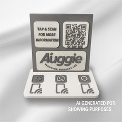 Customizable NFC Social Media Stand – Smart Display with QR & Logo Integration
