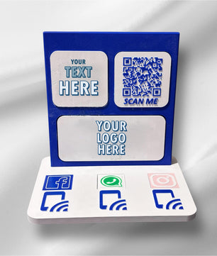 Customizable NFC Social Media Stand – Smart Display with QR & Logo Integration