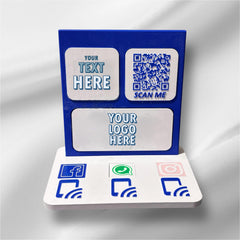 Customizable NFC Social Media Stand – Smart Display with QR & Logo Integration
