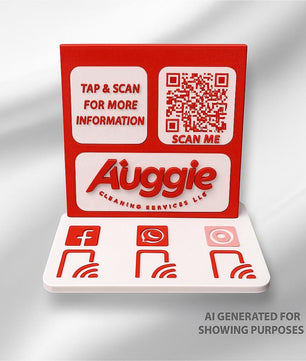 Customizable NFC Social Media Stand – Smart Display with QR & Logo Integration