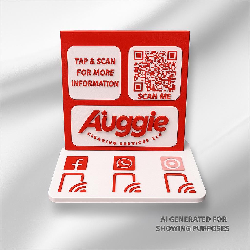 Customizable NFC Social Media Stand – Smart Display with QR & Logo Integration