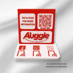 Customizable NFC Social Media Stand – Smart Display with QR & Logo Integration