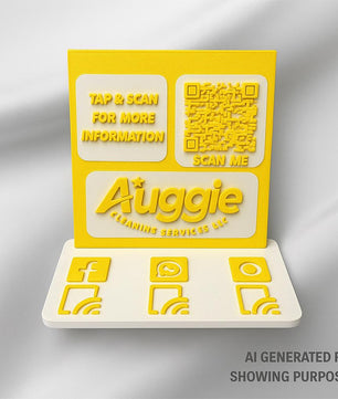 Customizable NFC Social Media Stand – Smart Display with QR & Logo Integration