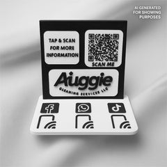Customizable NFC Social Media Stand – Smart Display with QR & Logo Integration