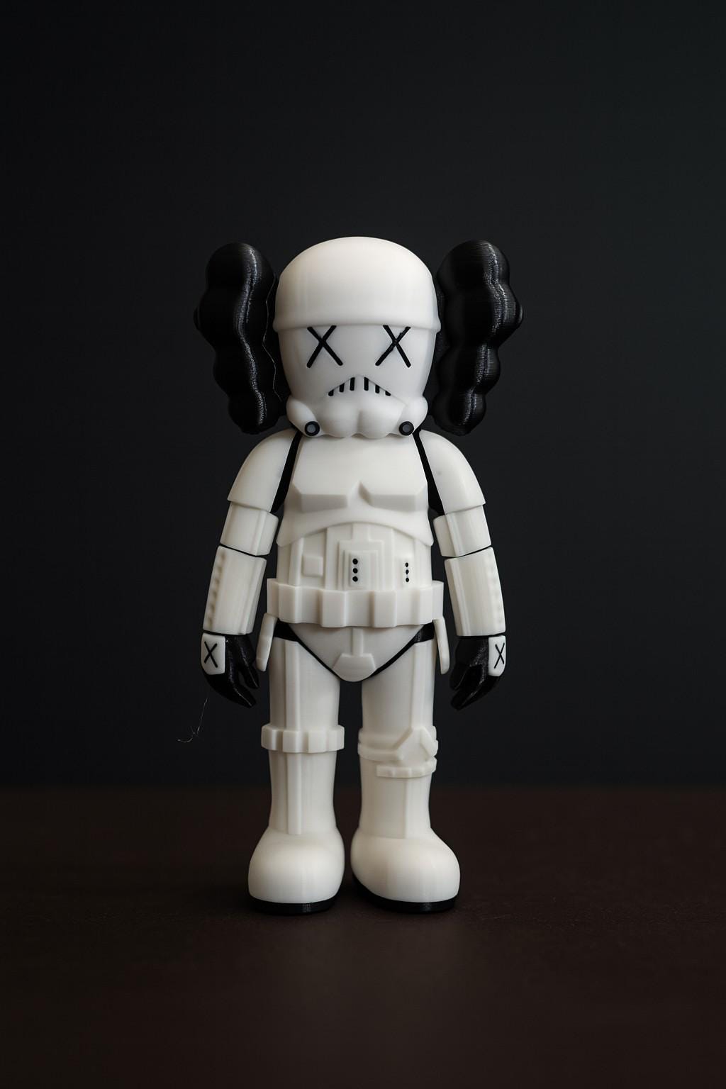 3D Printed Kaws-Inspired Stormtrooper Figure – Custom Colors – 7x4x2 in – Collectible Art Toy